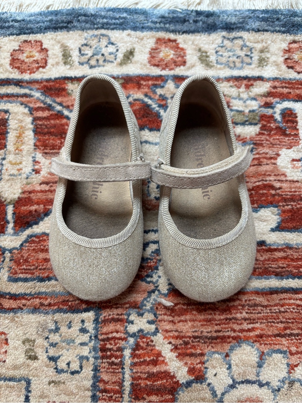 ChildrenChic Baby Mary Jane Shoes in Light gold - Soft Velcro strap. size 21 (5)